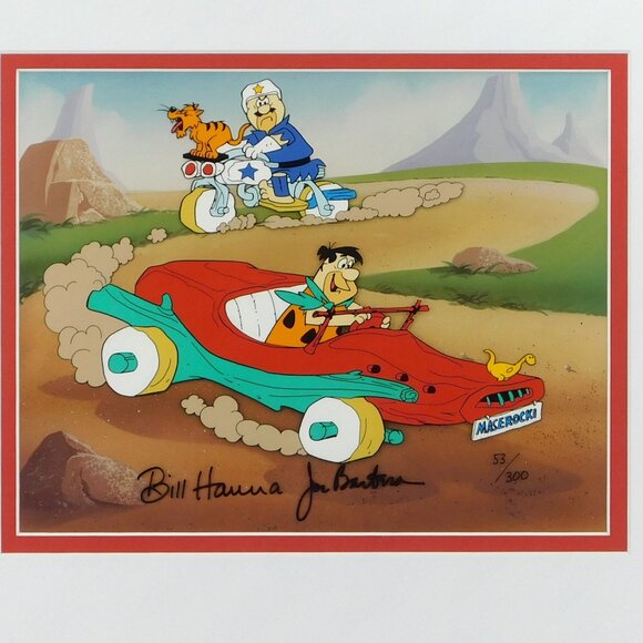 Flintstones Maserocki Signed Cel Hanna-Barbera Limited Edition Art Maserati - Picture 2 of 7